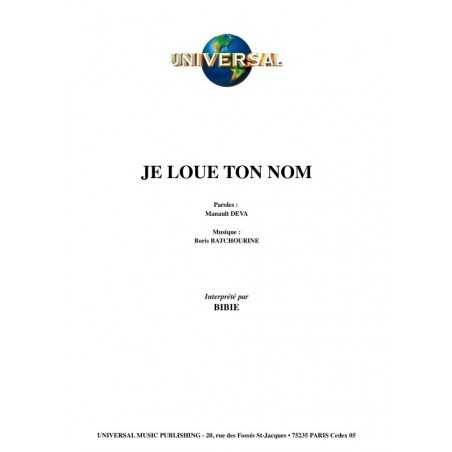 JE LOUE TON NOM
