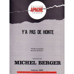 Sheet music Y'A PAS DE HONTE Michel Berger