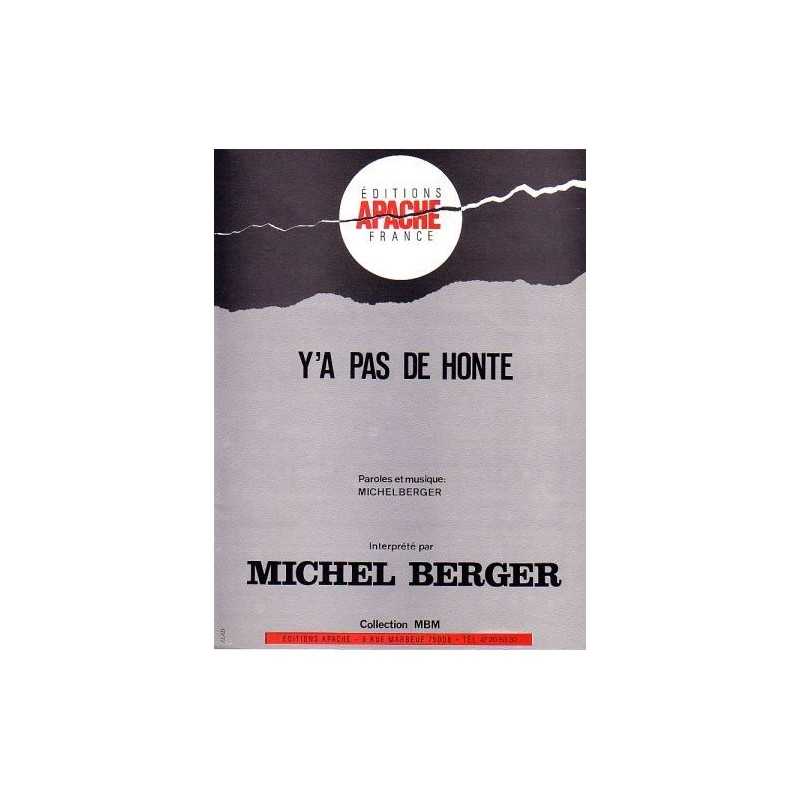 Sheet music Y'A PAS DE HONTE Michel Berger