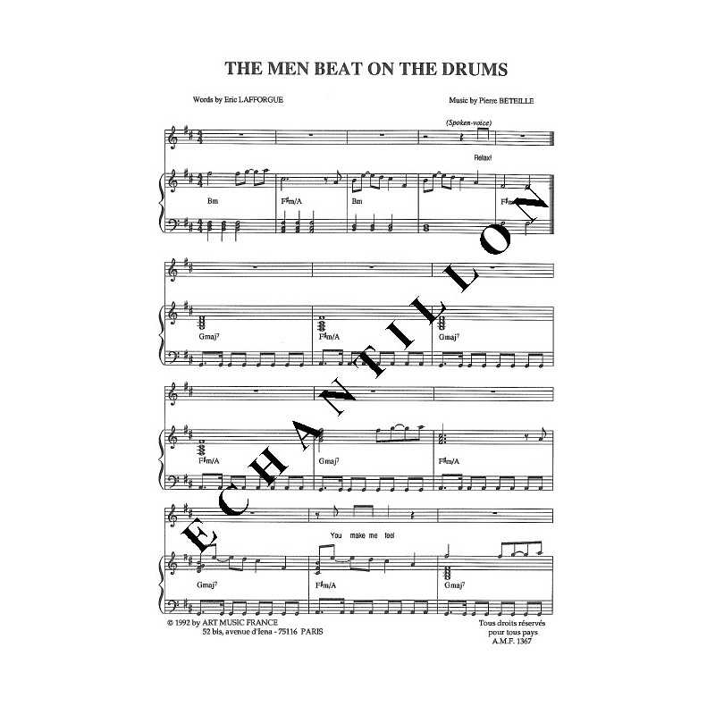 THE MEN BEAT ON THE DRUMS