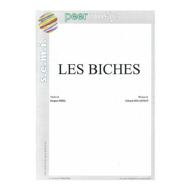 Partition LES BICHES Jacques Brel