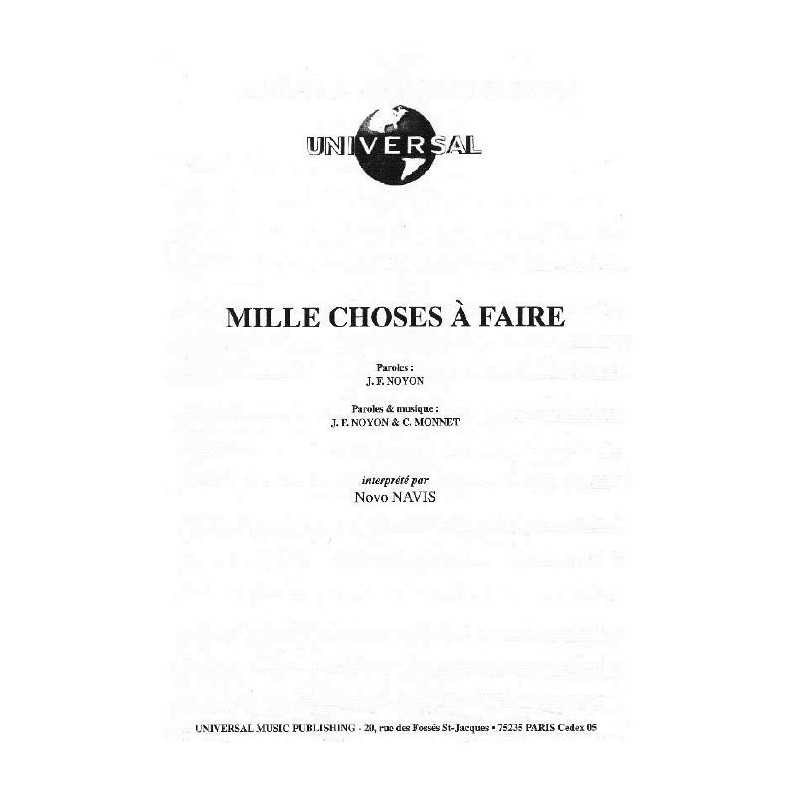 MILLE CHOSES À FAIRE