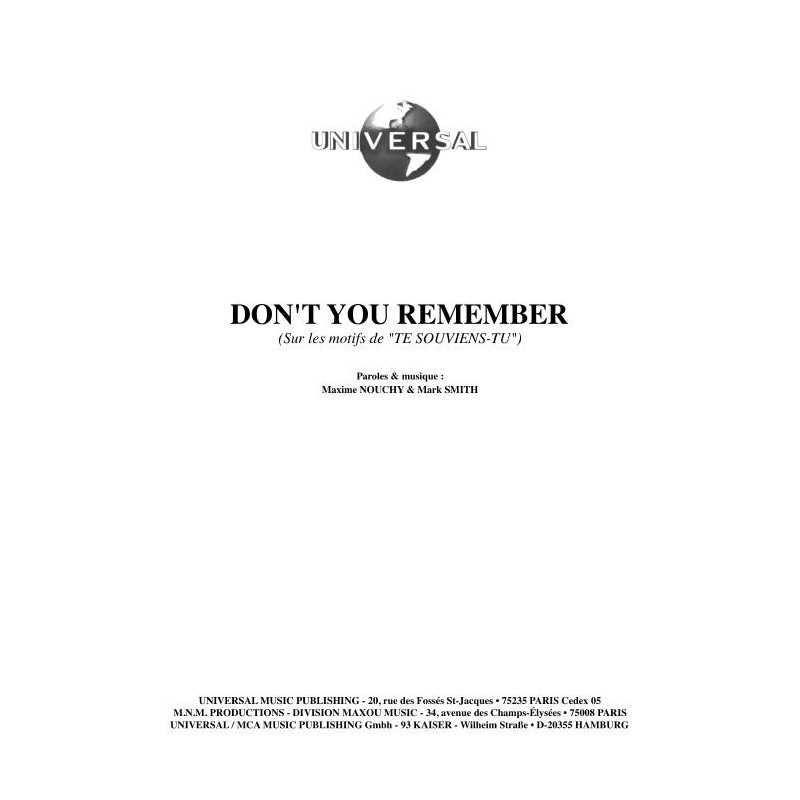 DON'T YOU REMEMBER