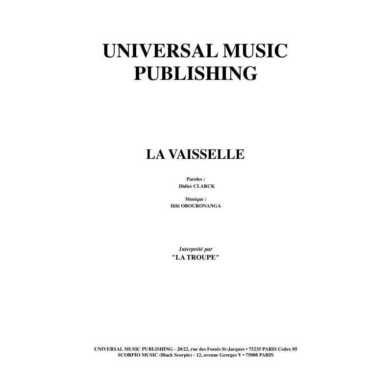 LA VAISSELLE