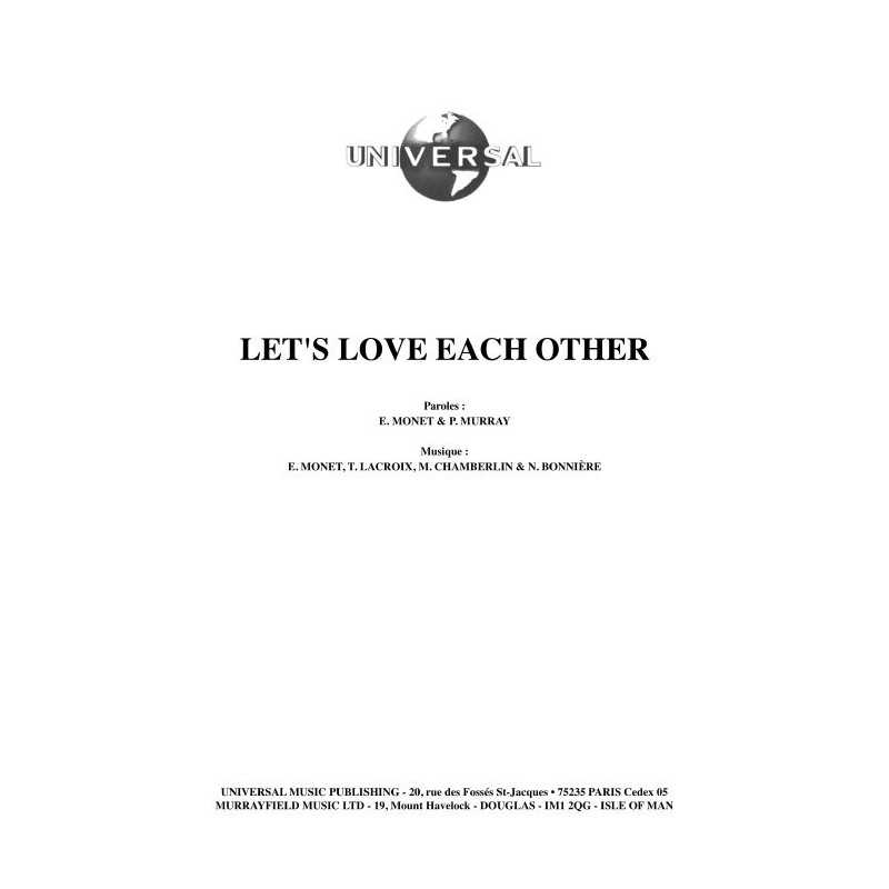 LET'S LOVE EACH OTHER