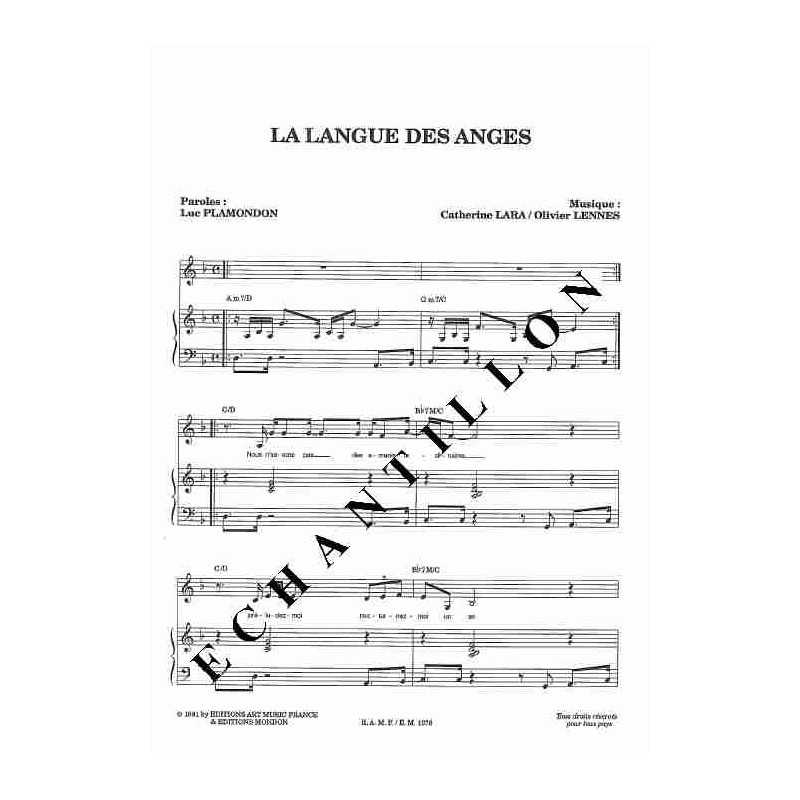 LA LANGUE DES ANGES