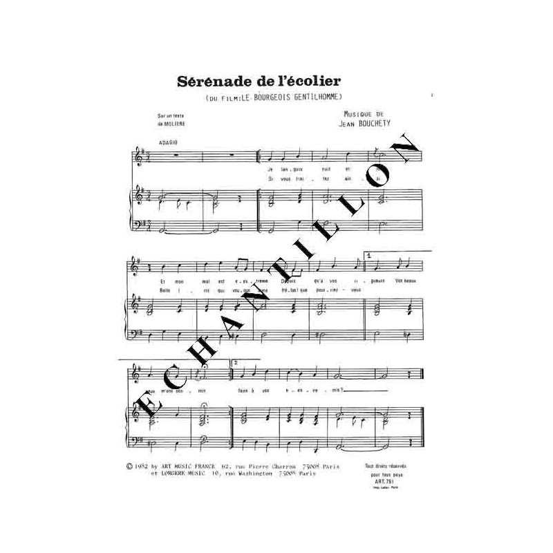SÉRÉNADE DE L'ÉCOLIER