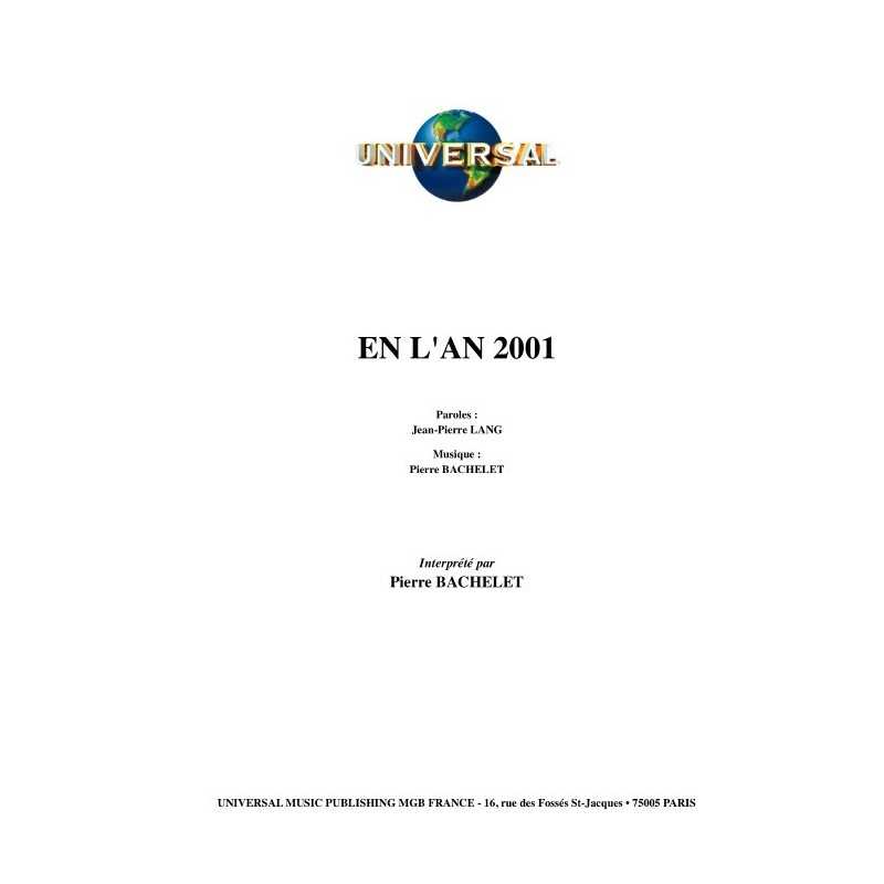 Sheet music EN L'AN 2001 Pierre Bachelet