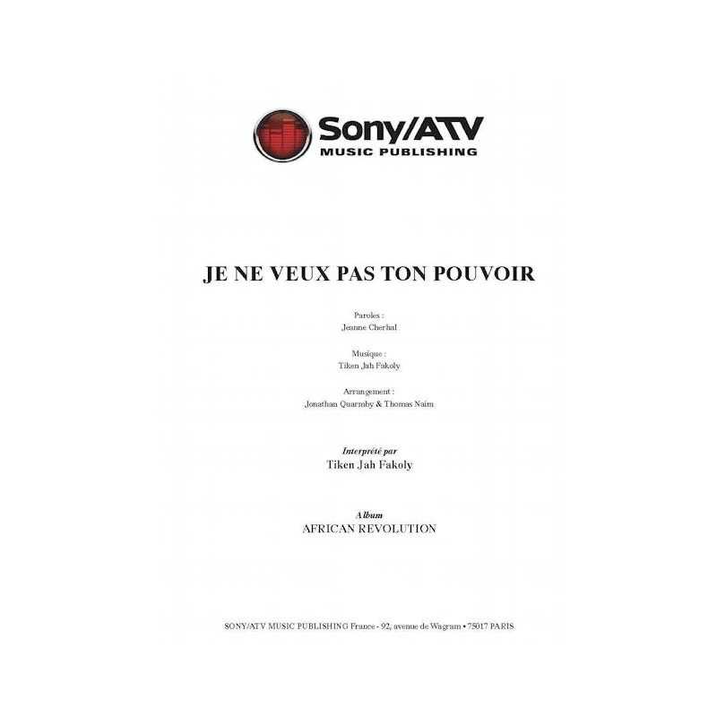 JE NE VEUX PAS TON POUVOIR