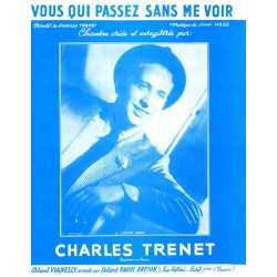 Partition VOUS QUI PASSEZ SANS ME VOIR Charles Trenet