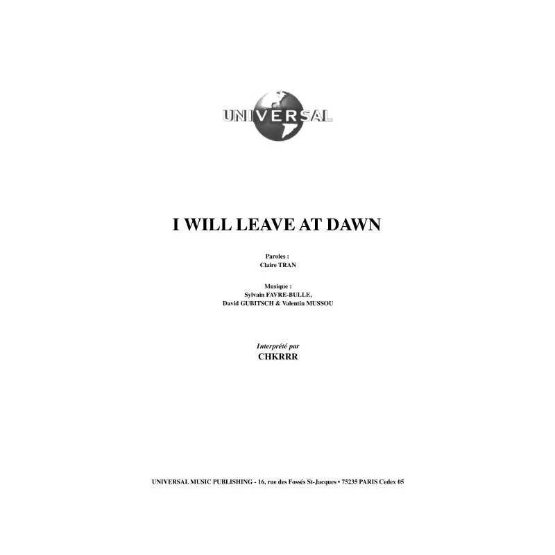 I WILL LEAVE AT DAWN