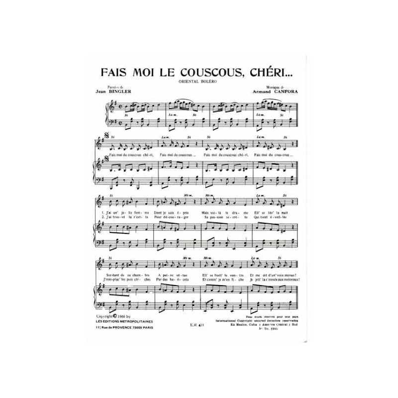 Sheet music FAIS MOI DU COUSCOUS CHÉRI Bob AZZAM