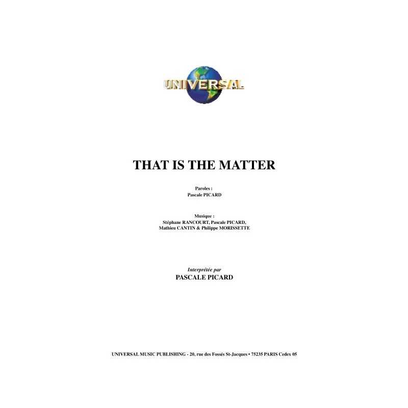 THAT IS THE MATTER