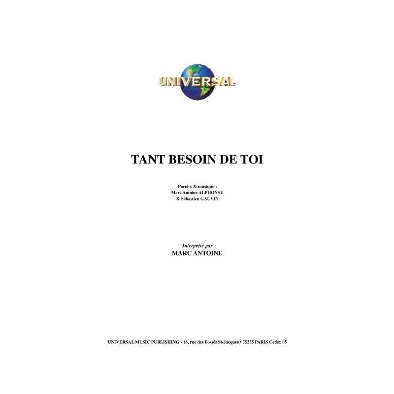 TANT BESOIN DE TOI