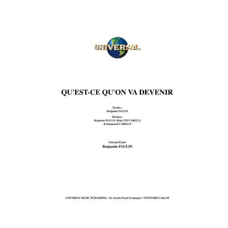 QU'EST-CE QU'ON VA DEVENIR
