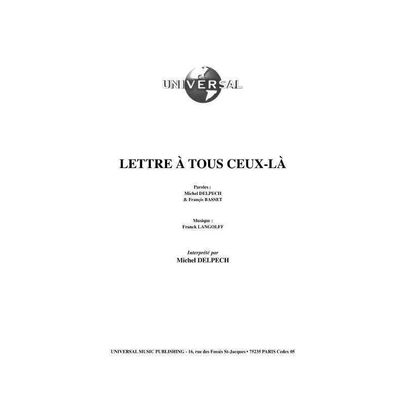 LETTRE À TOUS CEUX-LÀ