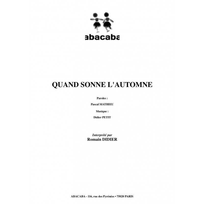 QUAND SONNE L'AUTOMNE