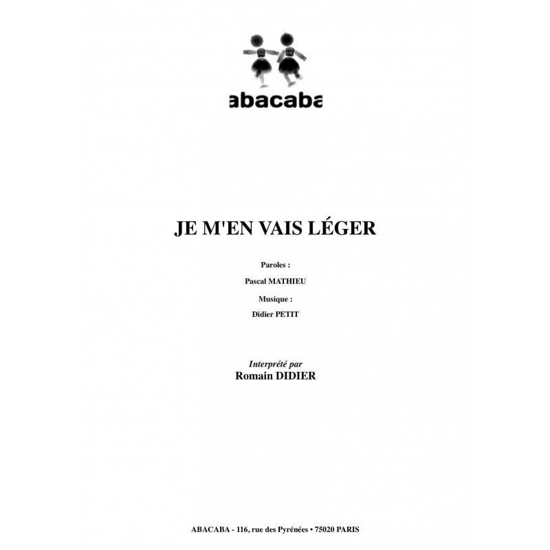 JE M'EN VAIS LÉGER