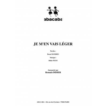 JE M'EN VAIS LÉGER