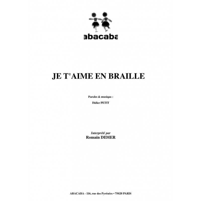 JE T'AIME EN BRAILLE