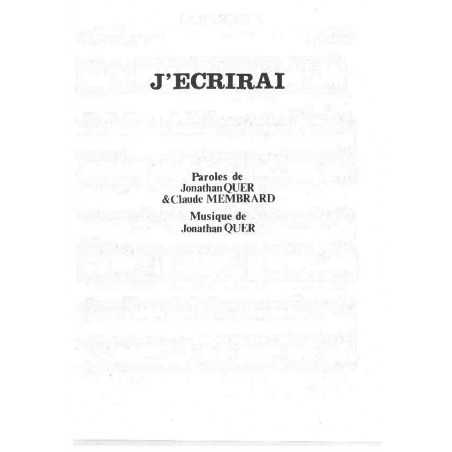 J'ÉCRIRAI