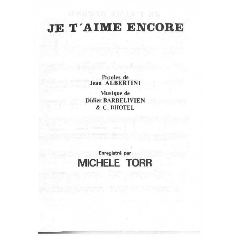 JE T'AIME ENCORE