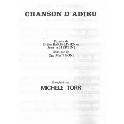CHANSON D'ADIEU