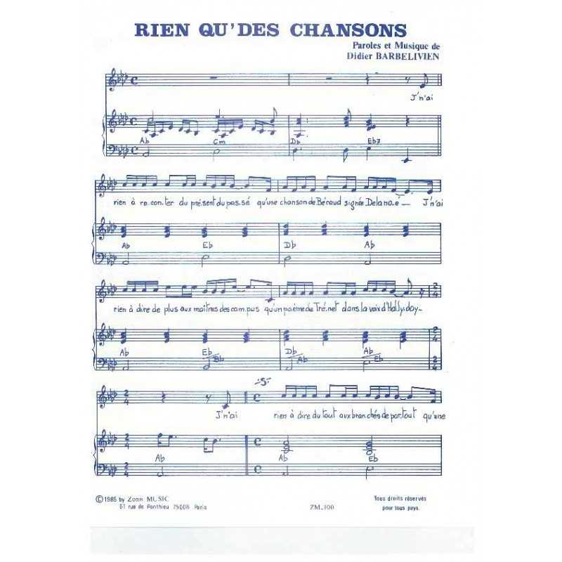 RIEN QU'DES CHANSONS