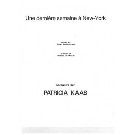 UNE DERNIÈRE SEMAINE À NEW-YORK