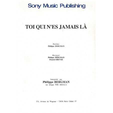 TOI QUI N'EST JAMAIS LA
