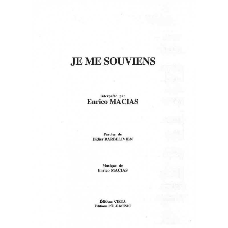 JE ME SOUVIENS