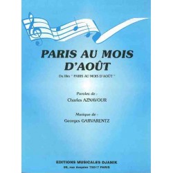 Sheet music PARIS AU MOIS D'AOÛT Charles Aznavour