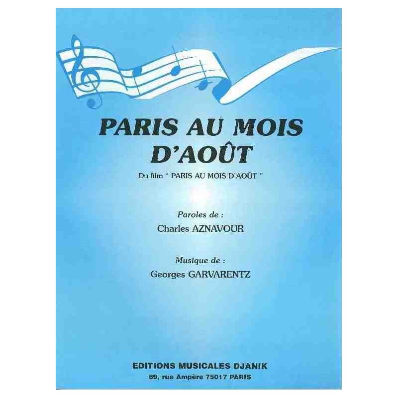 Partition PARIS AU MOIS D'AOÛT Charles Aznavour