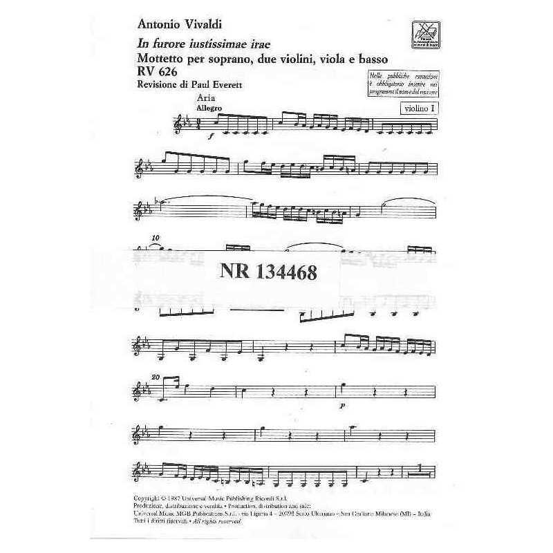 IN FURORE JUSTISSIMAE IRAE MOTTETTO (RV 626) MATERIEL