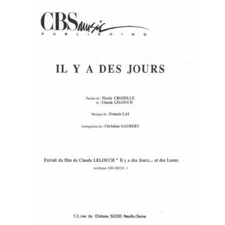 IL Y A DES JOURS