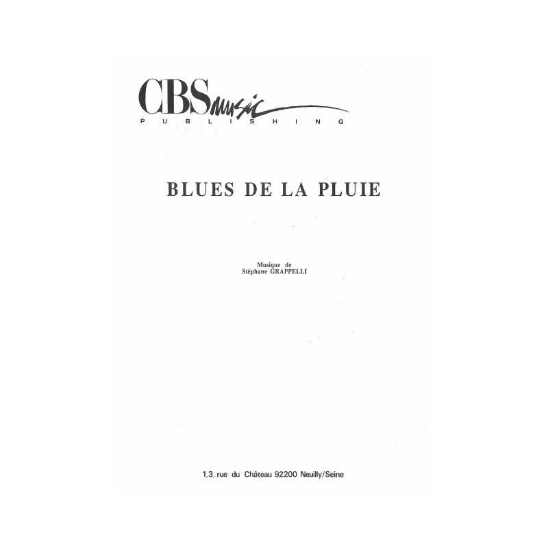 Partition BLUES DE LA PLUIE Stéphane GRAPPELLI