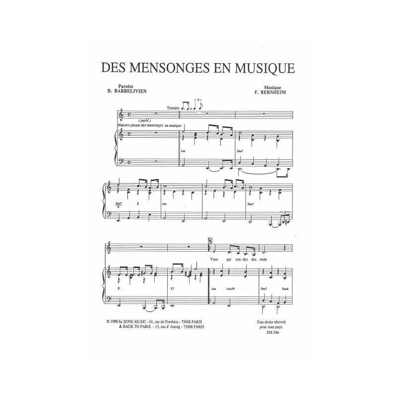 DES MENSONGES EN MUSIQUE
