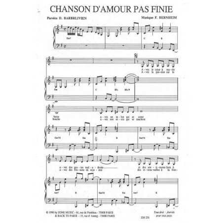 CHANSON D'AMOUR PAS FINIE