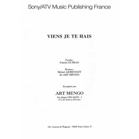 VIENS JE TE HAIS