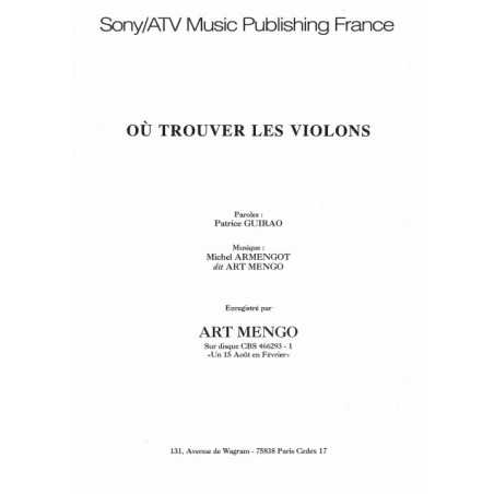 OU TROUVER LES VIOLONS