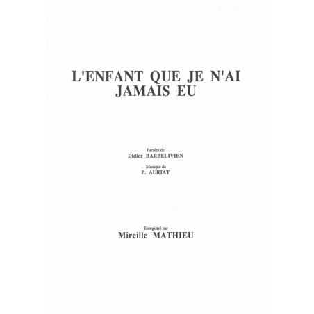 L'ENFANT QUE JE N'AI JAMAIS EU
