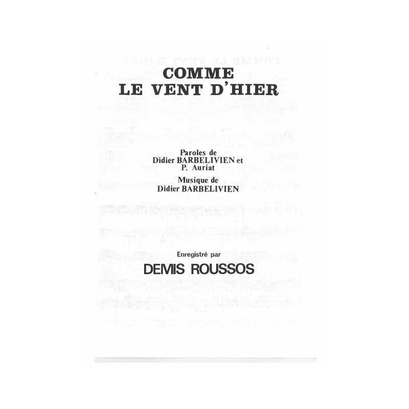 COMME LE VENT D'HIER