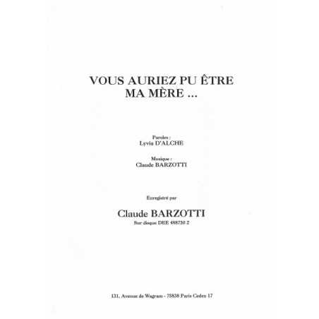 VOUS AURIEZ PU ÊTRE MA MÈRE...