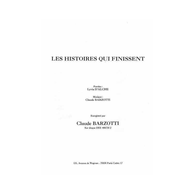 LES HISTOIRES QUI FINISSENT