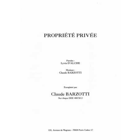 PROPRIÉTÉ PRIVÉE