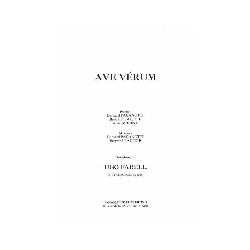 AVE VÉRUM sheet music piano Ugo FARELL