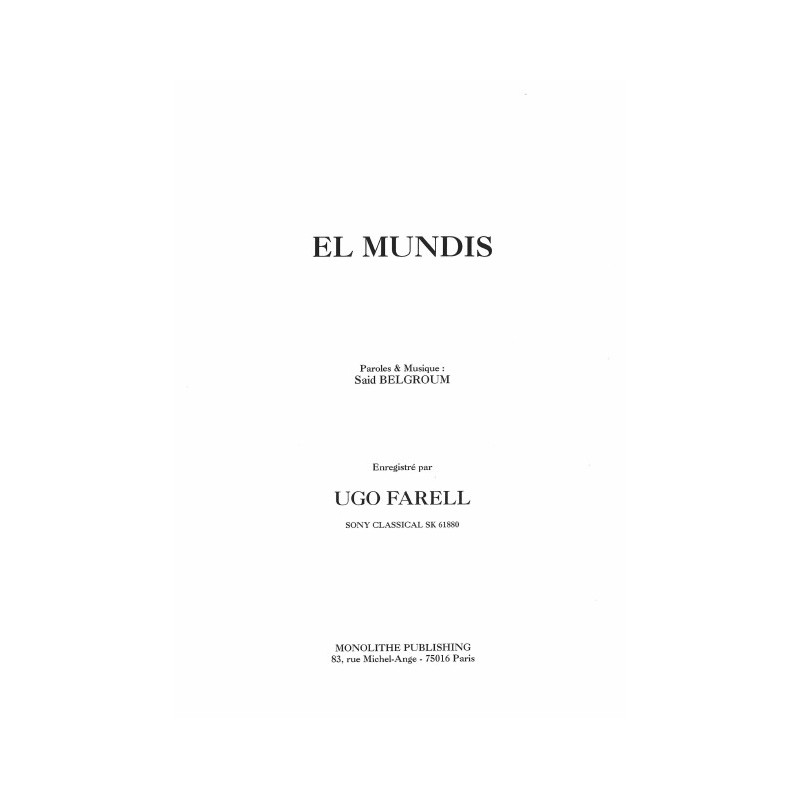 EL MUNDIS Ugo FARELL partition