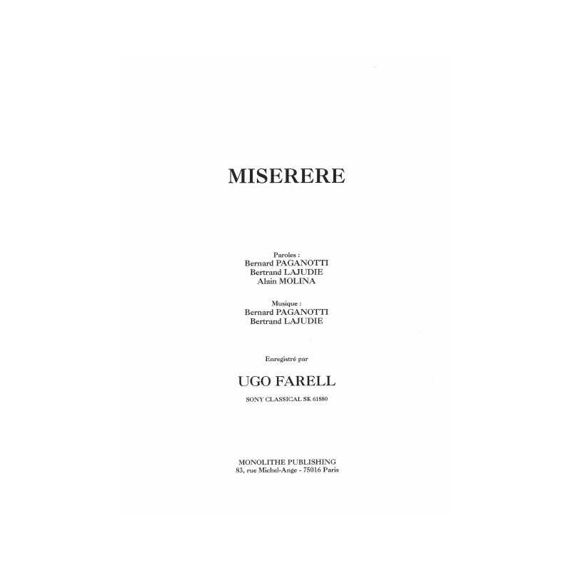 MISERERE Ugo FARELL partition