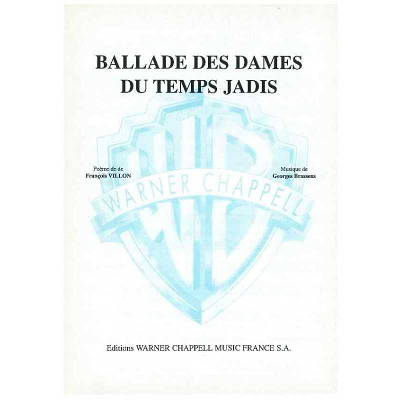 BALLADE DES DAMES DU TEMPS JADIS