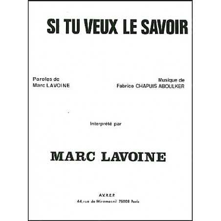 SI TU VEUX LE SAVOIR